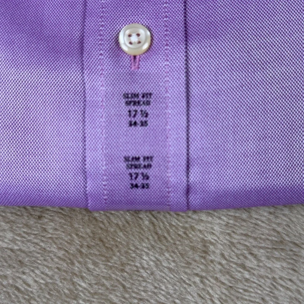 Polo Ralph Lauren Mens Slim Fit Easy Care Dress Shirt Purple 17.5 34/35 NEW